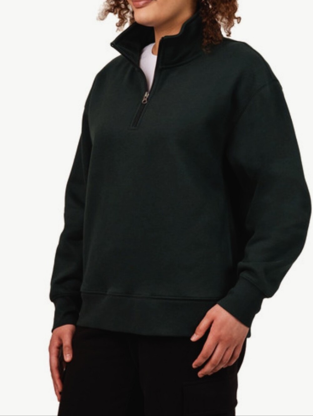 Black 1/4 Zip pullover Sweatshirt With Pockets